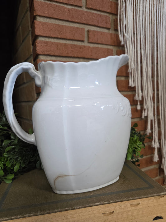 Antique 1800's W H. Grindley & Co. Ironstone Pitcher