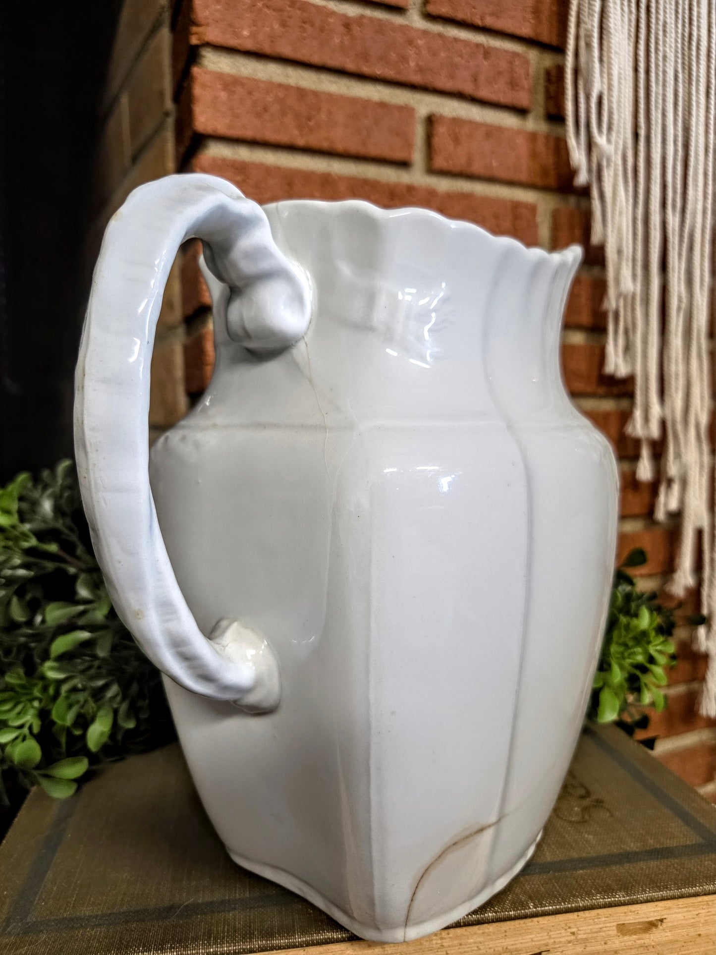 Antique 1800's W H. Grindley & Co. Ironstone Pitcher