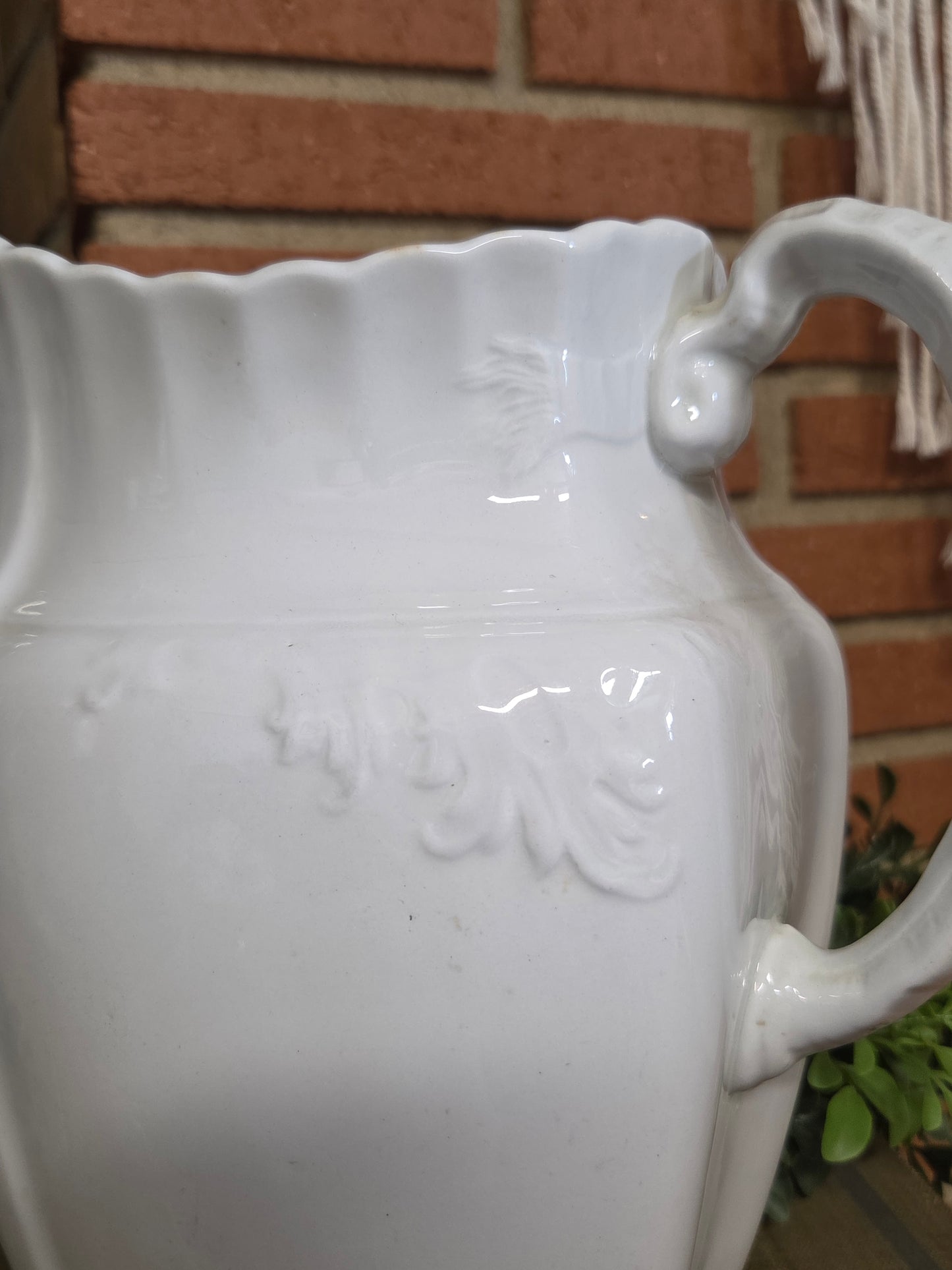 Antique 1800's W H. Grindley & Co. Ironstone Pitcher