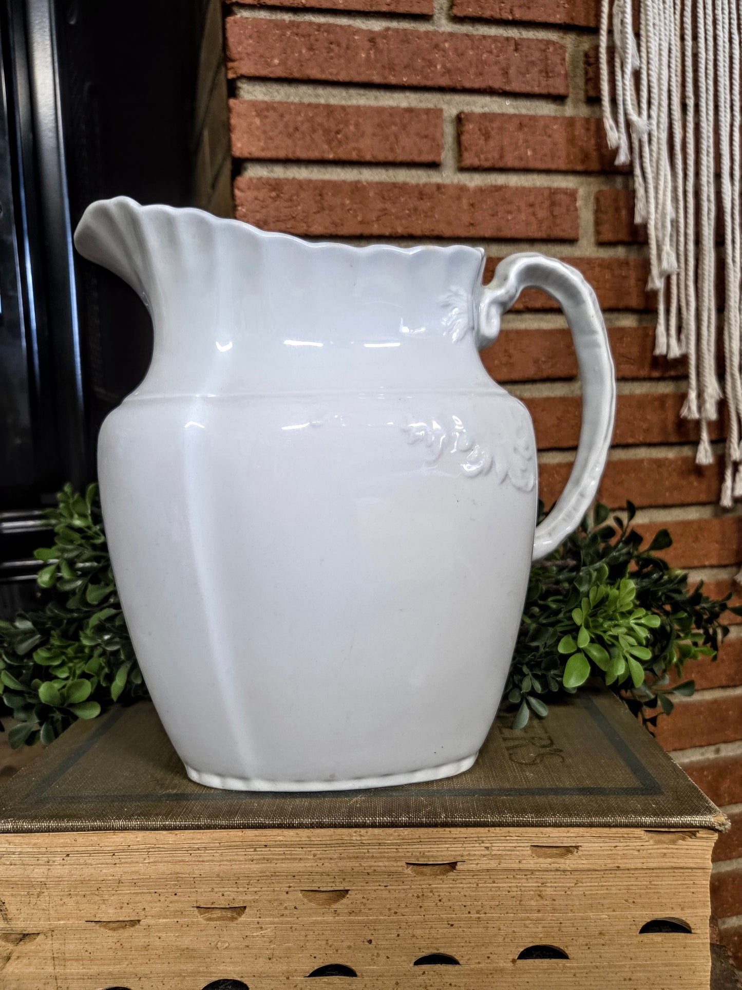 Antique 1800's W H. Grindley & Co. Ironstone Pitcher