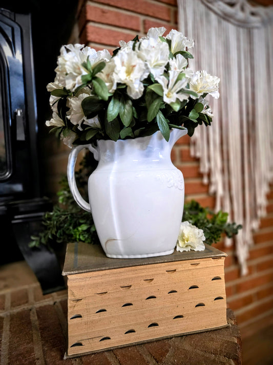 Antique 1800's W H. Grindley & Co. Ironstone Pitcher