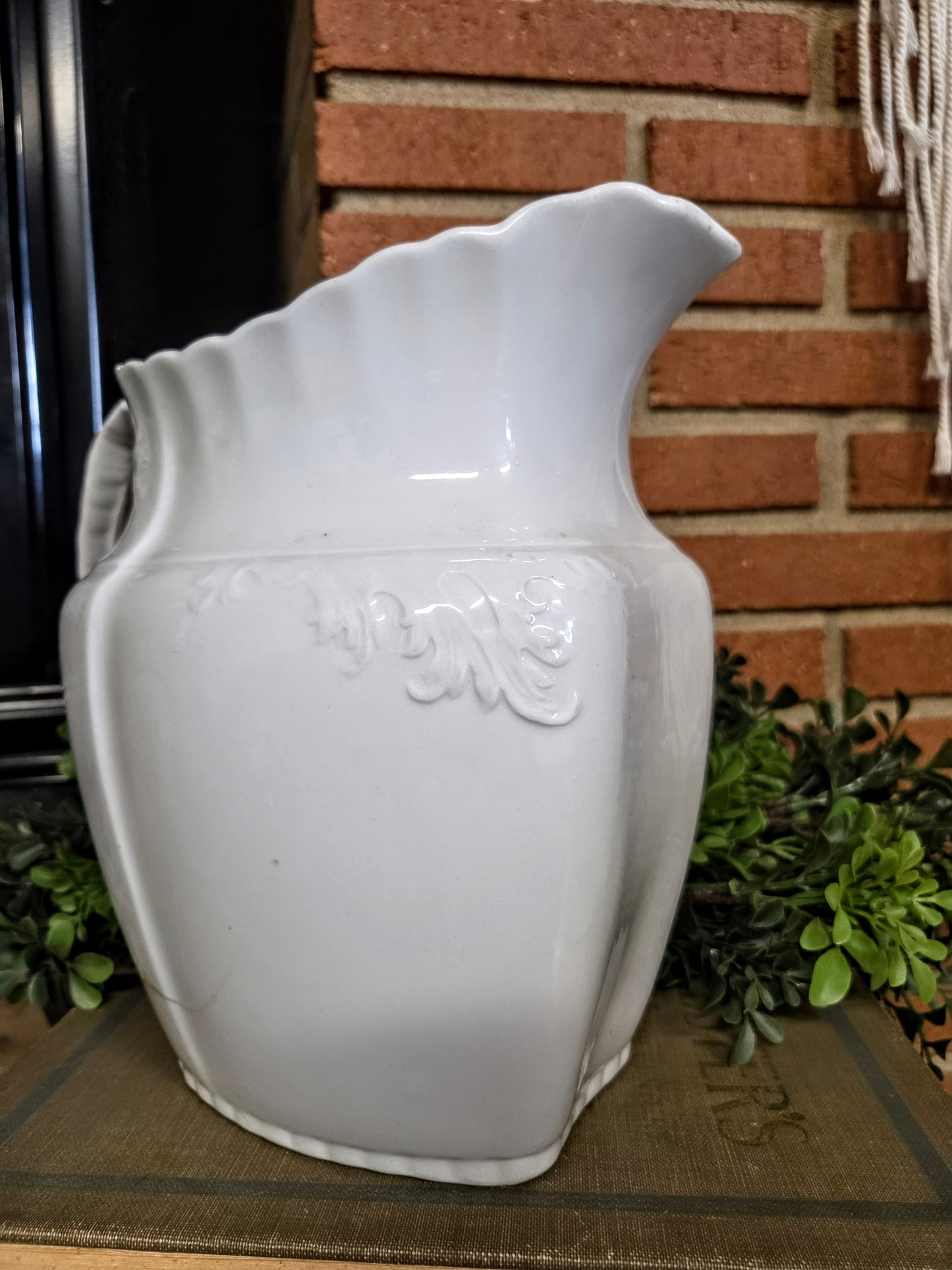Antique 1800's W H. Grindley & Co. Ironstone Pitcher